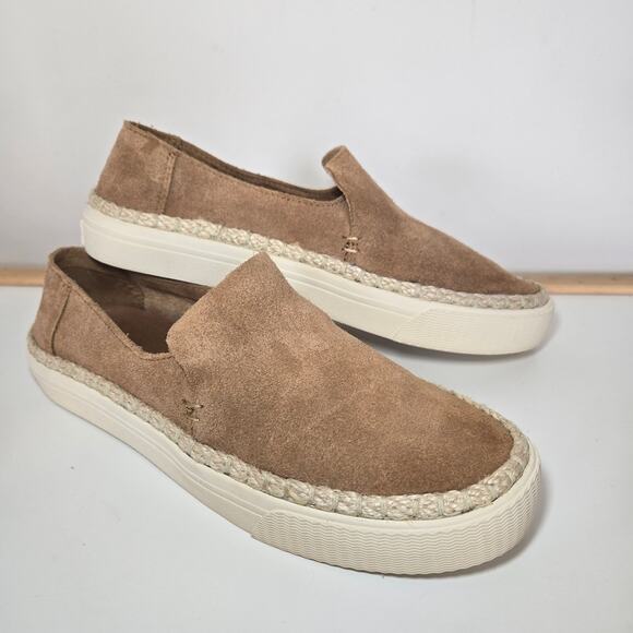 TOMS Sunset Toffee Suede Women's‎ Tan Slip-On Espadrille Sneakers Size 8 - Picture 3 of 11